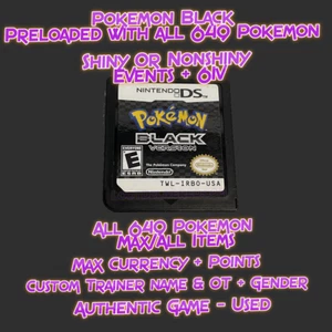 Pokemon Black Authentic Nintendo Ds | all 649 Pokemon Max Items - Picture 1 of 12