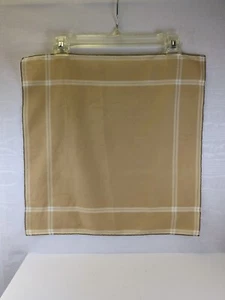 Vintage Einstecktuch beige hellbraun creme kariert quadratisch 17,5" - Bild 1 von 3