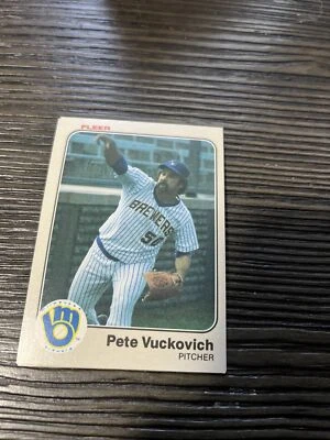 1983 Fleer Pete Vuckovich #49 Milwaukee Brewers Baseball Card - Image 1 of 3