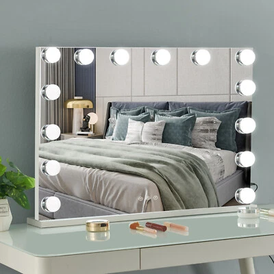 YAMISSI LED Hollywood Makeup Mirror Vanity Light Mirror with Dimmable 14 LED Bulbs +USB
