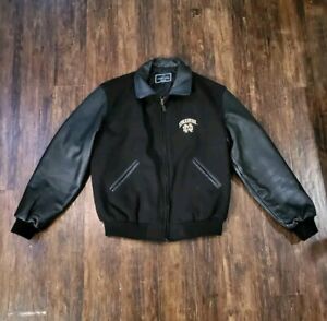 Vintage Notre Dame Holloway Leather Wool Varsity College Letterman Jacket Small