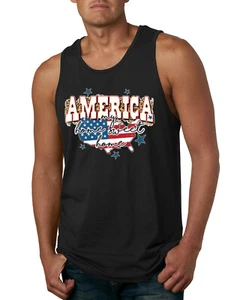 My Home Sweet Home American Flag with Stars Men Tank Top - Picture 1 of 8