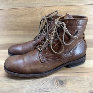 Frye Mens Tyler Boot Size 10.5 D Brown Boot Leather Lace Up - Picture 1 of 10