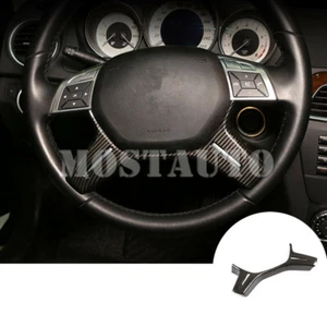 Para Benz C Class W204 Carbon Style Steering Wheel Frame Trim Cover 2011-2013 - Imagen 1 de 10