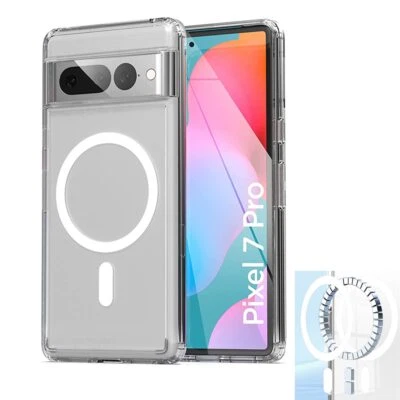 Transparent Phone Case For Google Pixel 6 7 Pro 6a 7a Shockproof Magnetic case - Image 1 of 4