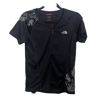 Camiseta deportiva de ciclismo The North Face Sidewinder talla M negra con rosa floral Foto 1 de 4