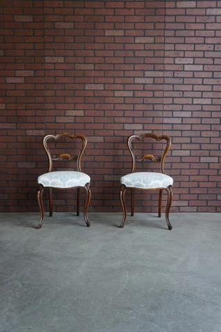 Chair ~ Antique Carved Walnut Chair ~ Accent Chair ~ Balloon Back Chair ~ A Pair Cover