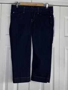 Banana Republic Capri Jeans Women's Dark Blue Straight Leg Sz 6 (28) Inseam 21 - Picture 1 of 4