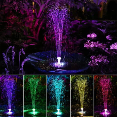 LED Springbrunnen Solar Pumpe Teichpumpe Brunnen Fontäne Garten Wasserspiel Akku - Bild 1 von 4