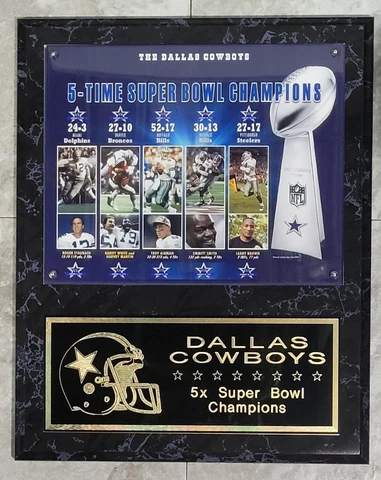 Dallas Cowboys Super Bowl Champions 12" x 15" Plaque Cover