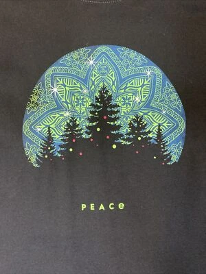 Camisa Life Is Good Peace Mujer XXL Negra Manga Larga Árboles Míticos Azteca Foto 1 de 4