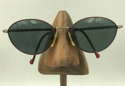 复古 Rodenstock R2349D 勃艮第金属银色椭圆形太阳镜仅框架 — 第 1/4 张图片