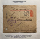 1917 WWI Japan POW Cover Kurume Barracks Camp to Shanghai China