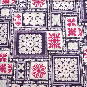 Edredón de algodón con estampado floral tema Aloha hawaiano púrpura rosa blanco 44 ancho 1 yarda - Imagen 1 de 3