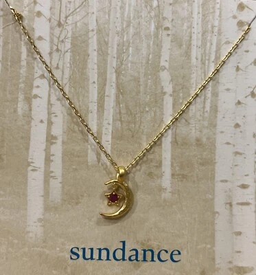 NWT Sundance Catalog Ruby Gold “Moon”s Embrace Birthstone Necklace”  July $118 - Image 1 of 2