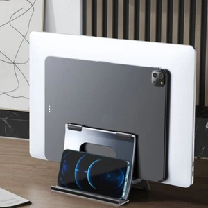 Gravitational Lock Vertical Laptop Stand Holder Ensures Stability Compatibility - Afbeelding 1 van 7