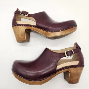 Dansko clogs women's 10.5 maroon brown leather Sassy Cordovan boho retro new$150 - Picture 1 of 12