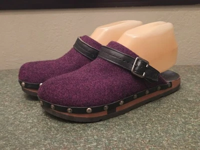 Sz 7 Womens Kalso Earth Shanti Purple Wool Copenhagen Negative Heel Clogs VGUC! - Image 1 of 4