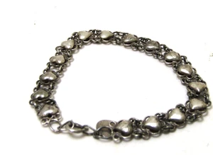 Pulsera de plata de ley 925 con cadena de corazón soplado de 6" - 9,5 g - Imagen 1 de 7