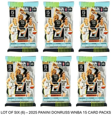 LOT OF SIX (6) - 2025 Panini Donruss WNBA 15 Card Sealed Packs - Image 1 of 3