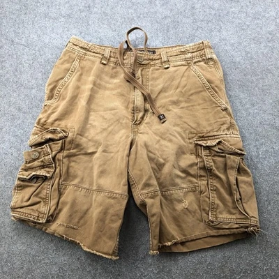 Pantalones Cortos De Colección Abercrombie & Fitch Para Hombre 32 Marrón Carga Multi Bolsillo Excedente Foto 1 de 4