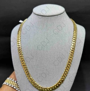 Men's Solid Metal 12mm X 20 " Miami Cuban Link Necklace Chain Party 925 Silver - Picture 1 of 5