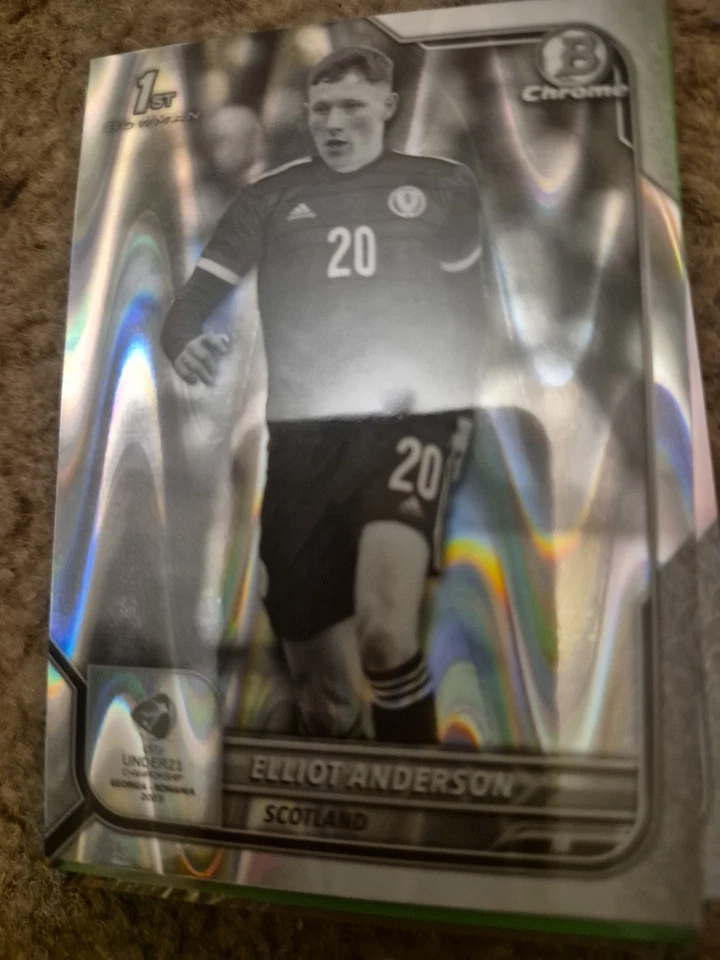 2022 Bowman Chrome UEFA Under 21 B & W RayWave Refractor #57 Elliot Anderson RC - Image 1 of 1