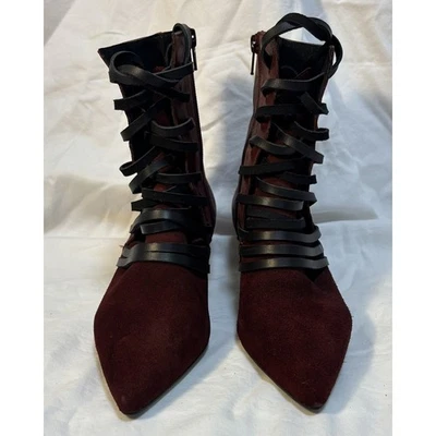 Bota Free People Juliette para mujer talla 36 EE. UU. 6/6,5 tacón de gatito en punta negra Foto 1 de 4