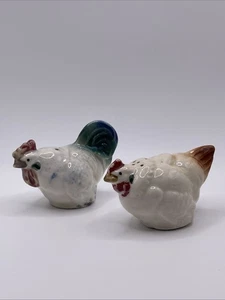 Salero y pimentero pollo gallina cerámica Japón vintage con corcho country chic - Imagen 1 de 8