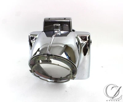 1994 94 Harley FLHR Road King OEM Headlight Lamp Chrome Nacelle - Image 1 of 4