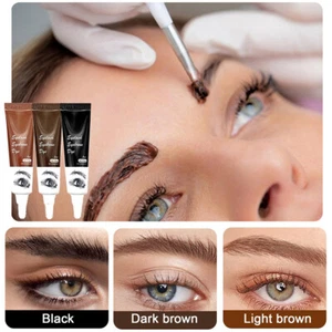 Eyebrow Tint Dye Semi-permanent Enhancers Cream Long lasting Eyebrow Color Gel - Picture 1 of 16