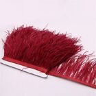 Soft Fluffy Ribbon Trim Natural Ostrich Feather Satin Fringe Lace Ribbons 1Meter