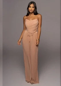 Jluxlabel Rose Jaziel Pleated Pants & Rose Selene Corset Top Set- Size Large - Picture 1 of 5