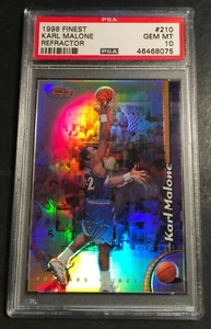 Karl Malone Finest Refractor #210 1998 PSA 10 Jazz Hof Pop 2 (075) - Imagen 1 de 2