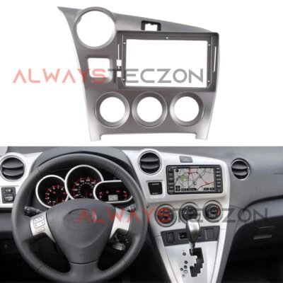 Car Stereo Radio Fascia Dash Frame Trim 2DIN For Toyota Matrix 2009-2014 Sliver - Imagem 1 de 4