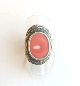 Designer Ring mit Koralle Silber 835 antik Schiene offen Größe 54 - 17 mm (3314) - Bild 1 von 5