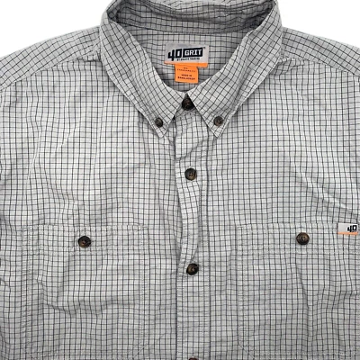 Duluth 40 Grit Standard Fit Men's XL Short Sleeve Gray Check Button Down - Image 1 of 4