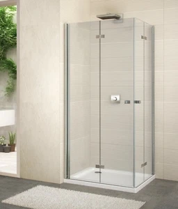 Faltpendeltür duo vela 900x 900x1950 silber matt ESG klar duka ( 2 Teile ) - Bild 1 von 1