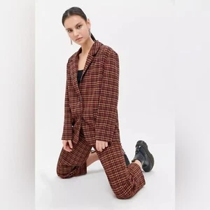 The fifth Label HONORS CHECK OVERSIZED BLAZER ORANGE W BLACK NWT WOMEN SIZE XS - Picture 1 of 5