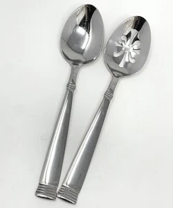 Wallace Napoli glänzend Servierlöffel mit Schlitzen 8 7/8" Edelstahl Besteck 2er Set - Bild 1 von 6