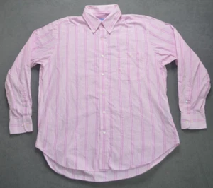 J McLaughlin Mens Long Sleeve Pink Striped Button Down Shirt Size XL - Picture 1 of 9