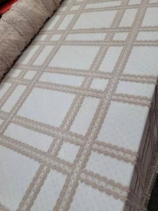 Beige Champagne Embroidered Polka dots Mesh Prom Fabric by the Yard Gown Quincea - Picture 1 of 6