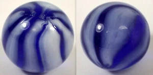 Antiguo mármol de vidrio de ágata de 5/8" AZUL COBALTO AZUL blanco con bandas de remolino - Imagen 1 de 8