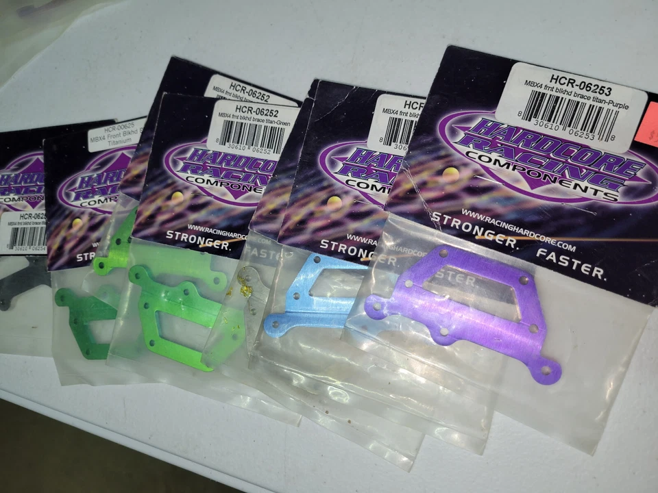 Mugen Seiki MBX4 TITANIUM FRONT BULKHEAD Brace Hardcore Racing HCR-06253 C0157 - Image 1 of 1