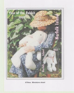 (K570-98) 1999 Australia Norfolk Island 95c M/S Year of the Rabbit (CW) - Picture 1 of 1