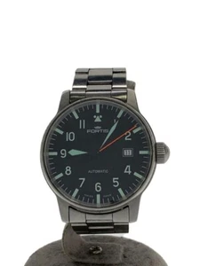 Fortis Automatic Stainless Steel Watch Black Dial Silver Band 595.11.46.3 Japan - Picture 1 of 5