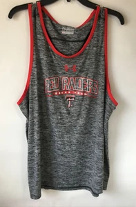Under Armour Texas Tech Jersey Tank Top Mens 2XL Red Raiders Gray - Picture 1 of 6