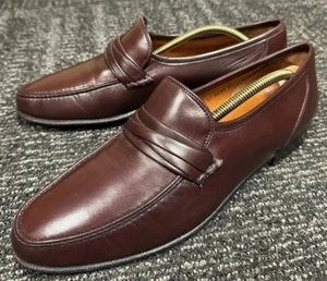 Vintage Allen Edmonds “Bergamo” Burgundy Napa Leather Italian Dress Loafers MINT - Picture 1 of 10