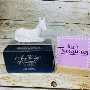 1984 Avon Nativity Collectibles THE DONKEY White Porcelain 3 1/8" Figurine Boxed - Picture 1 of 11
