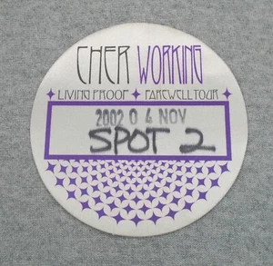 2002 Living Proof Farewell concert tour CHER BACKSTAGE PASS working crew cloth - Picture 1 of 2
